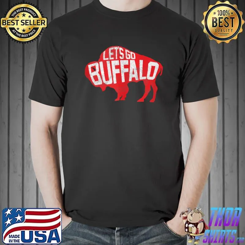LET'S GO BUFFALO - Ny New York retro sports city fan love T-shirt