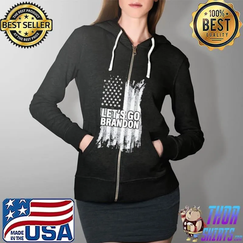 Let’s Go Brandon Anti Biden American Flag Shirt Full Zip Hooded