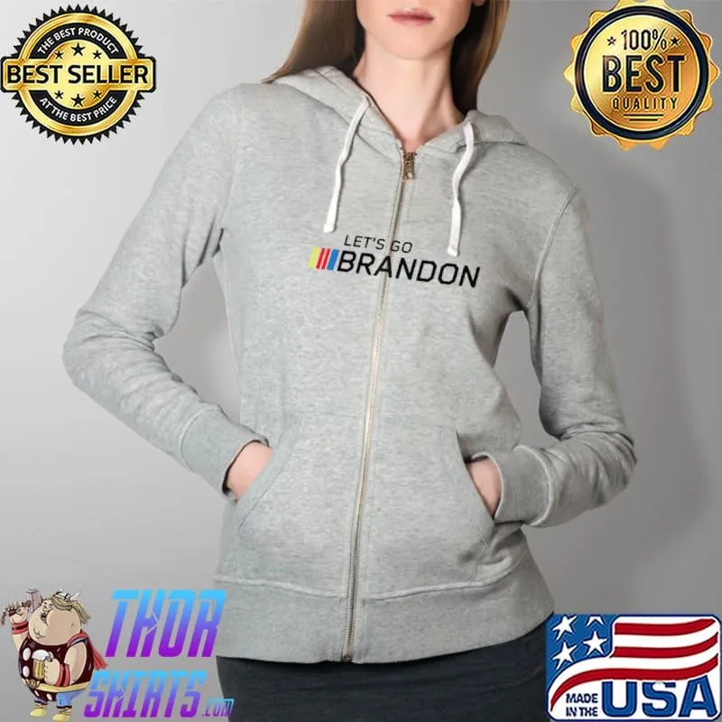 Let's Go Brandon Funny Anti Biden US Flag Political Gift Raglan Baseball T- Full Zip Hooded