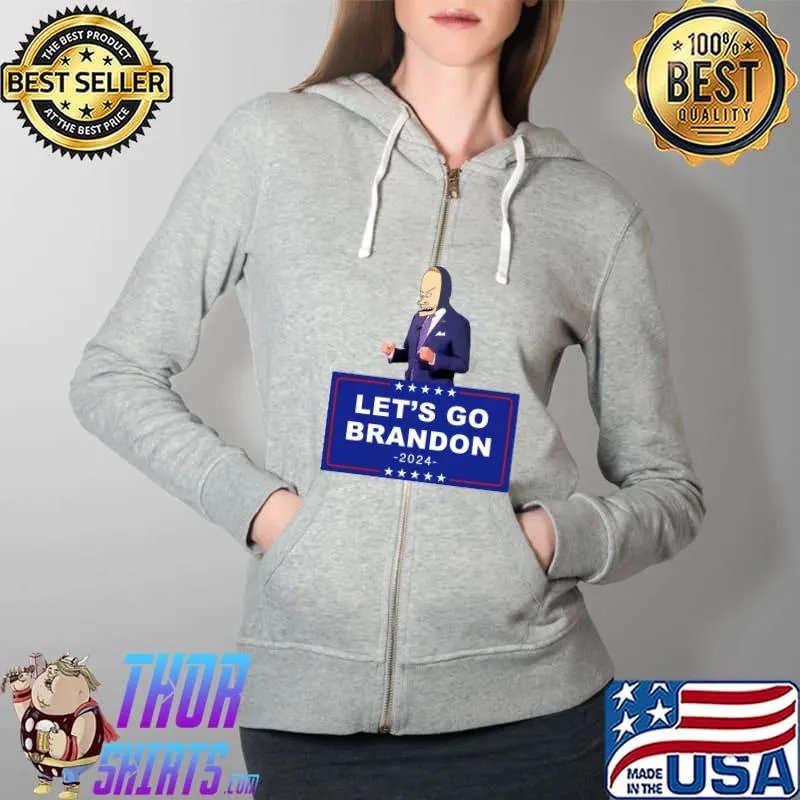 Let's Go Brandon - Funny Joe Biden Cornholio - Bare Shelves Biden Classic T-Shirt Full Zip Hooded