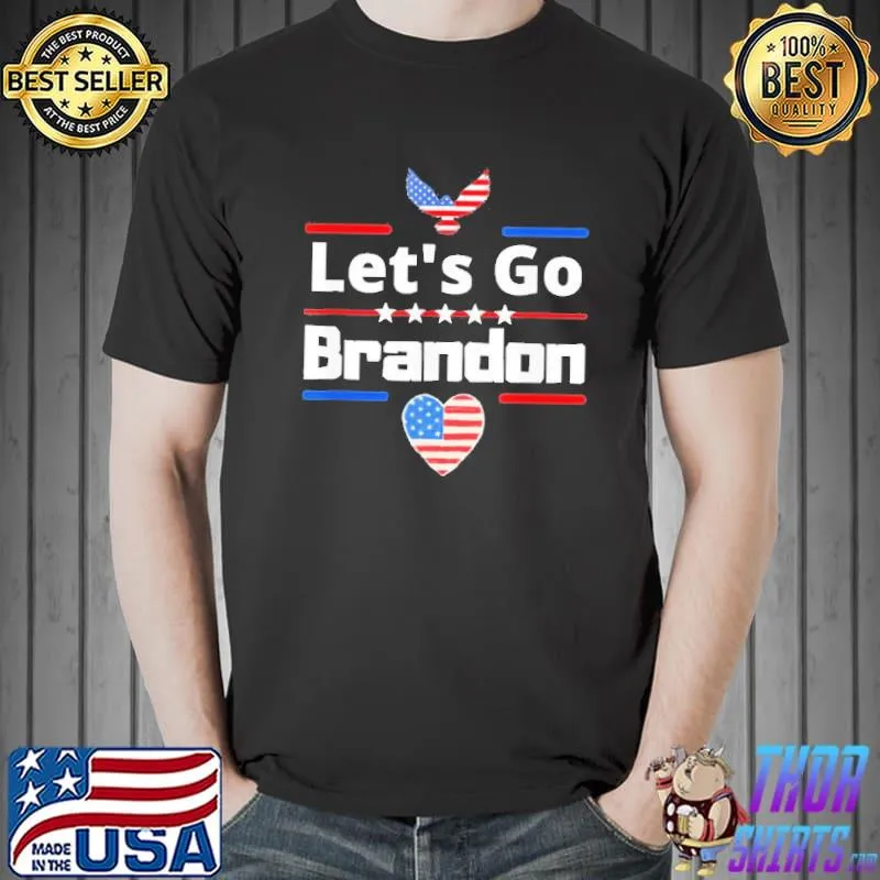 Let’s Go Brandon heart US Flag Shirt Unisex
