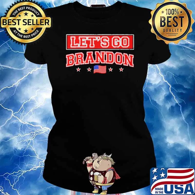 Let’s Go Brandon Impeach Biden America Flag Shirt Ladies tee