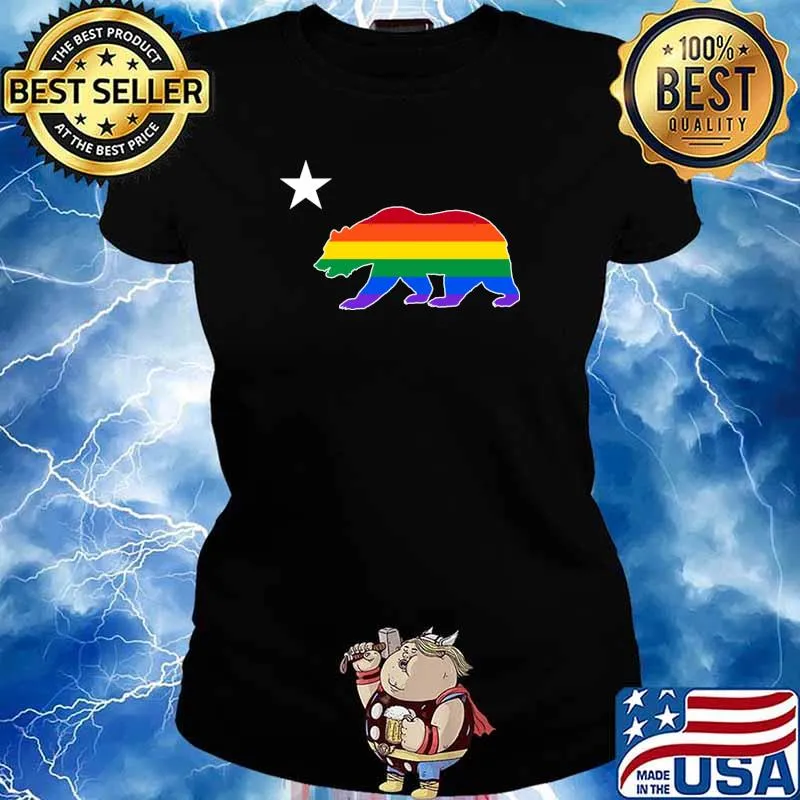 Lgbtq CALI BEAR - Rainbow T-Shirt Ladies tee