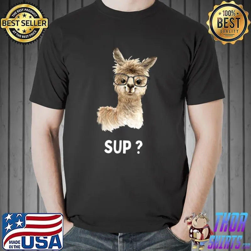 Llama with glasses Funny saying Alpaca T-Shirt