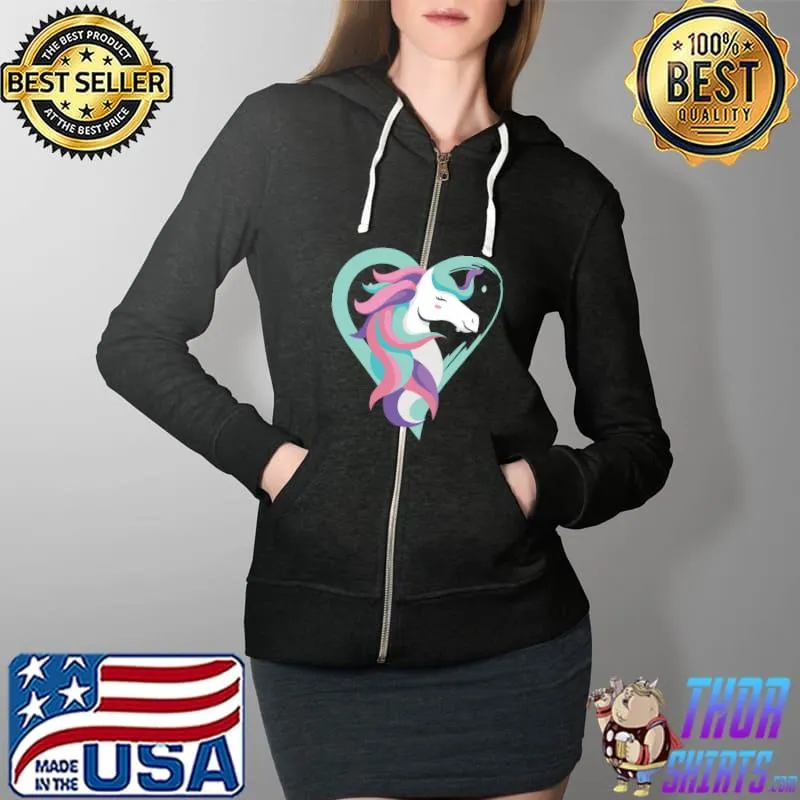 Love Horse Riding Horse Animal Girl Lover Horse T-s Full Zip Hooded