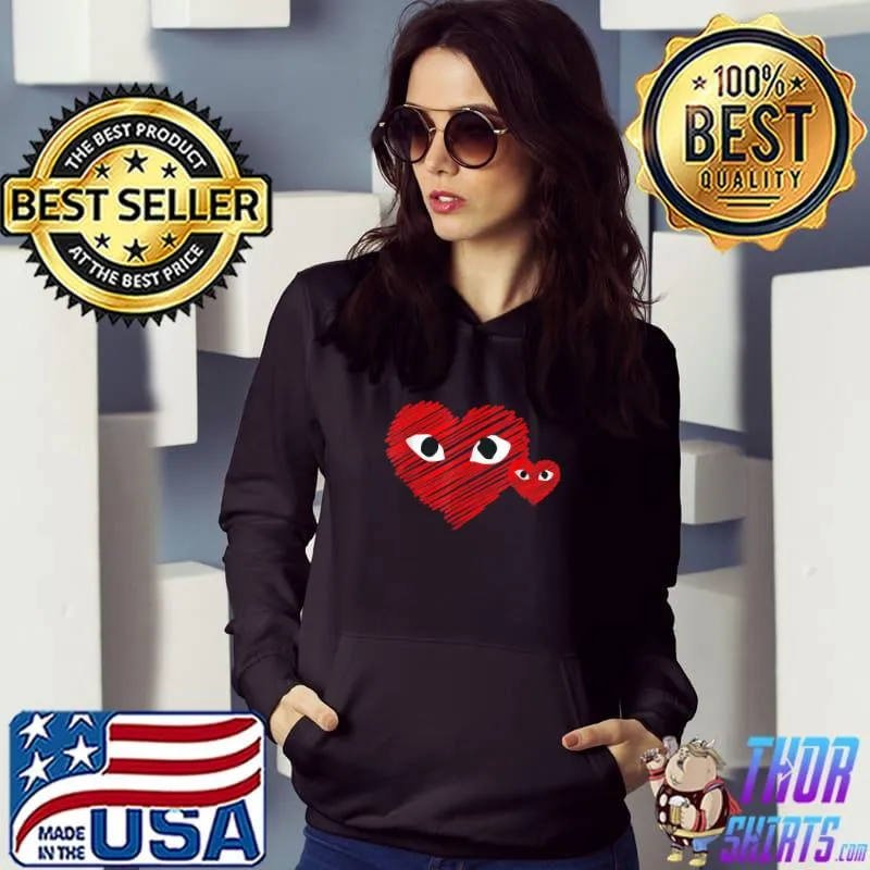 Lovely Red Heart Pocket Men Women Kids Boys Girl Valentine T-Shirt