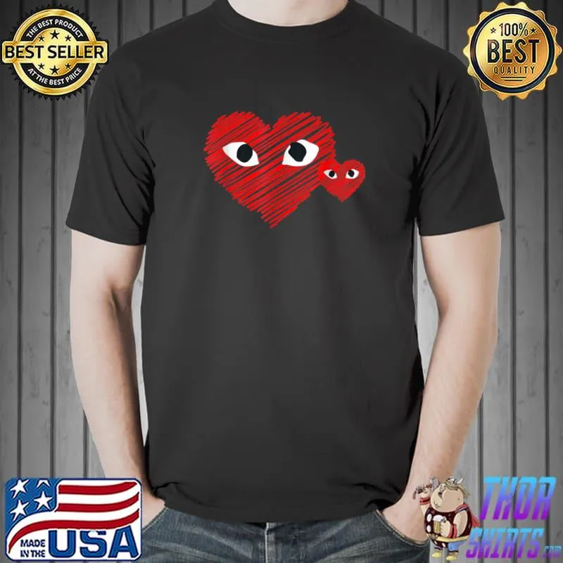 Lovely Red Heart Pocket Men Women Kids Boys Girl Valentine T-Shirt Unisex