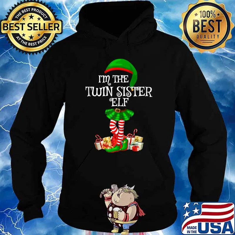 Matching Family Group I'm The Twin Sister Elf Christmas T-s Hoodie