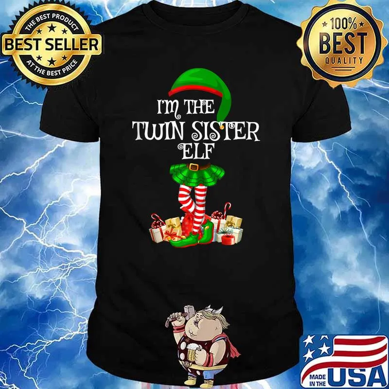 Matching Family Group I'm The Twin Sister Elf Christmas T-shirt