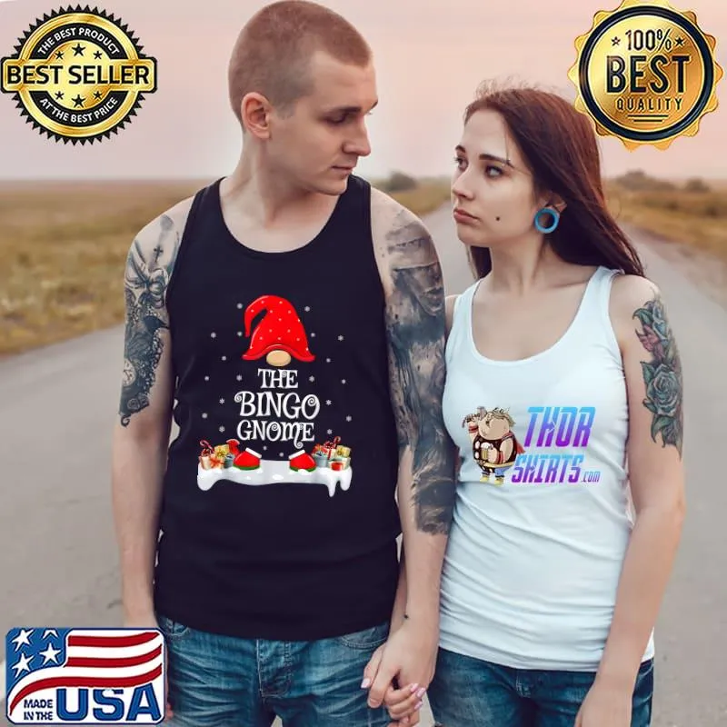 Matching Family Group The Bingo Gnome Christmas T-Shirt Tank Top