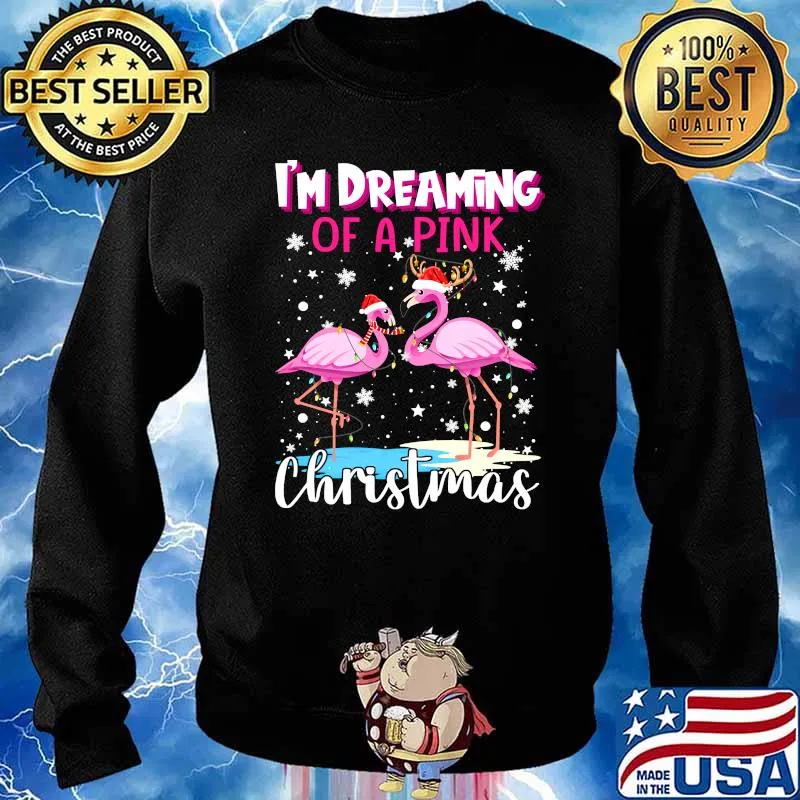 Matching Family I'm Dreaming Of A Pink Christmas Flamingo T-s Sweater