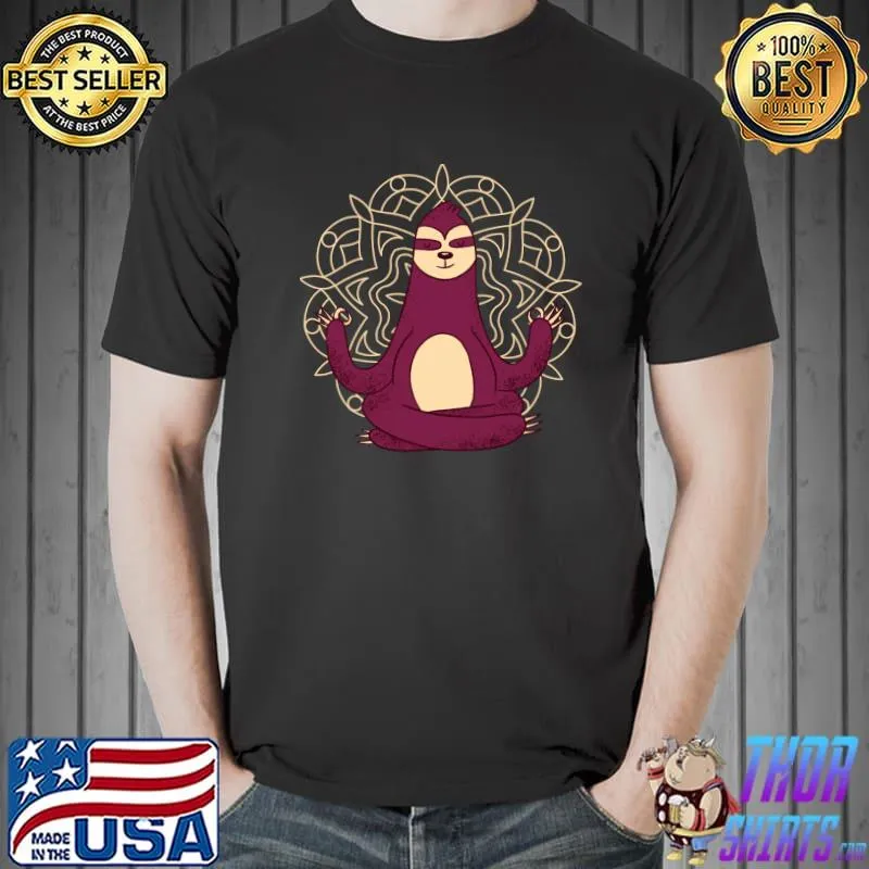 Meditation Sloth with a mandala in the back T-Shirt Unisex