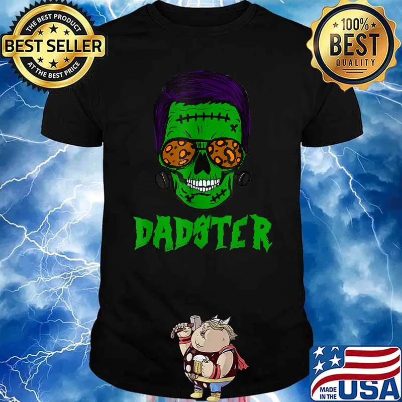 Mens Monster Skull Dadster Dad Life Halloween T-Shirt