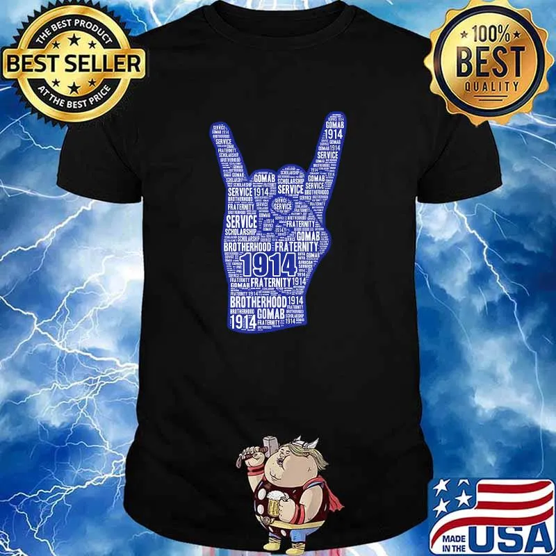 Mens Phi 1914 Gomab Dove Beta Hand Sign Sigma Words T-Shirt