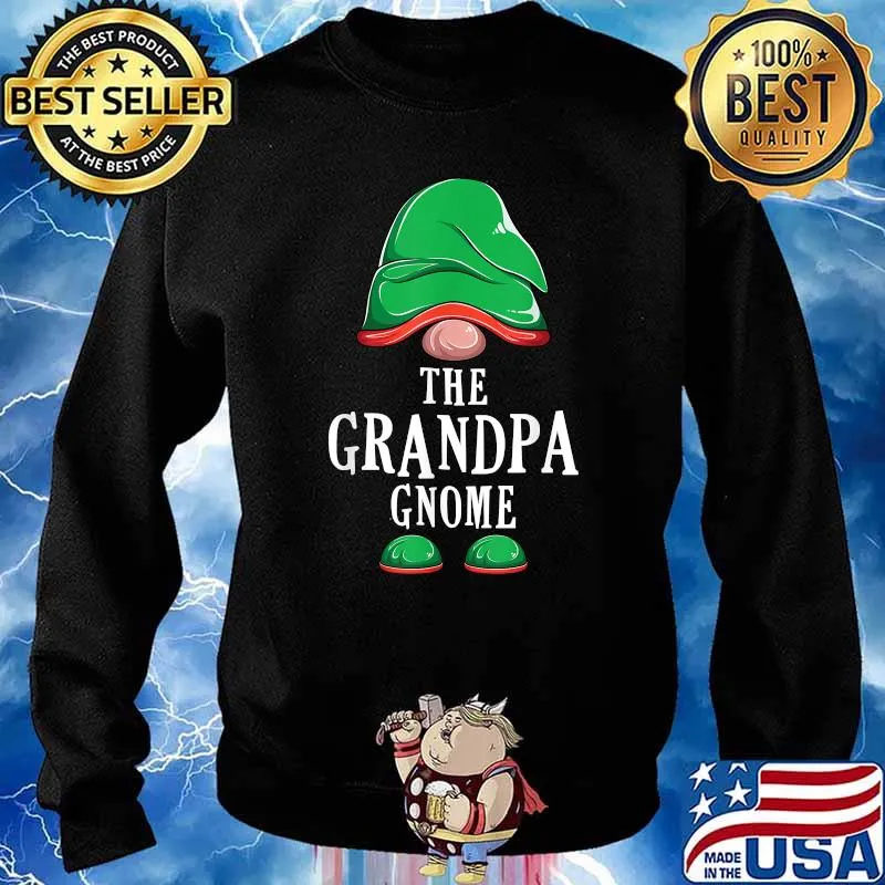 Mens The Grandpa Gnome Christmas Family Matching Group Costume T-Shirt Sweater