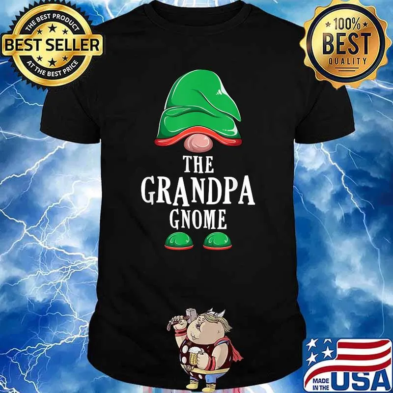 Mens The Grandpa Gnome Christmas Family Matching Group Costume T-Shirt