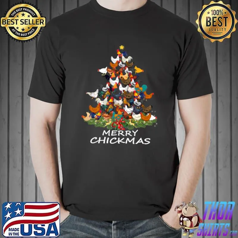 Merry Chickmas Chicken Christmas Tree Chicken Lovers Premium T-Shirt