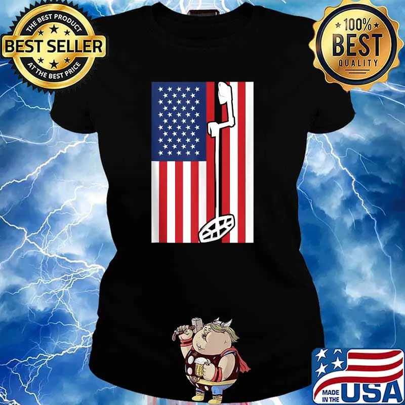 Metal Detector American Flag Metal Detecting T-s Ladies tee