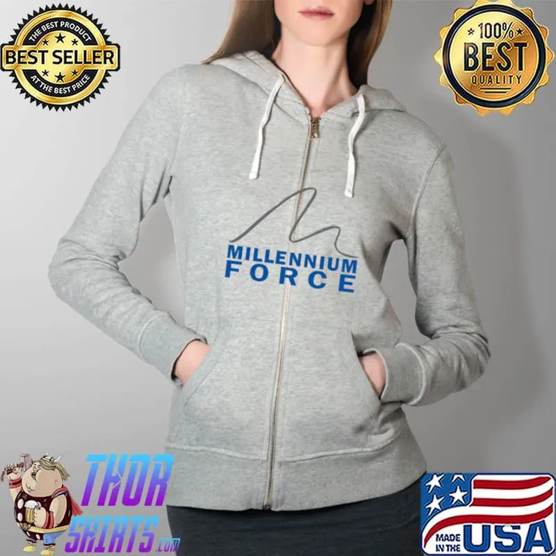 Millennium Force Cedar Point T-Shirt Full Zip Hooded