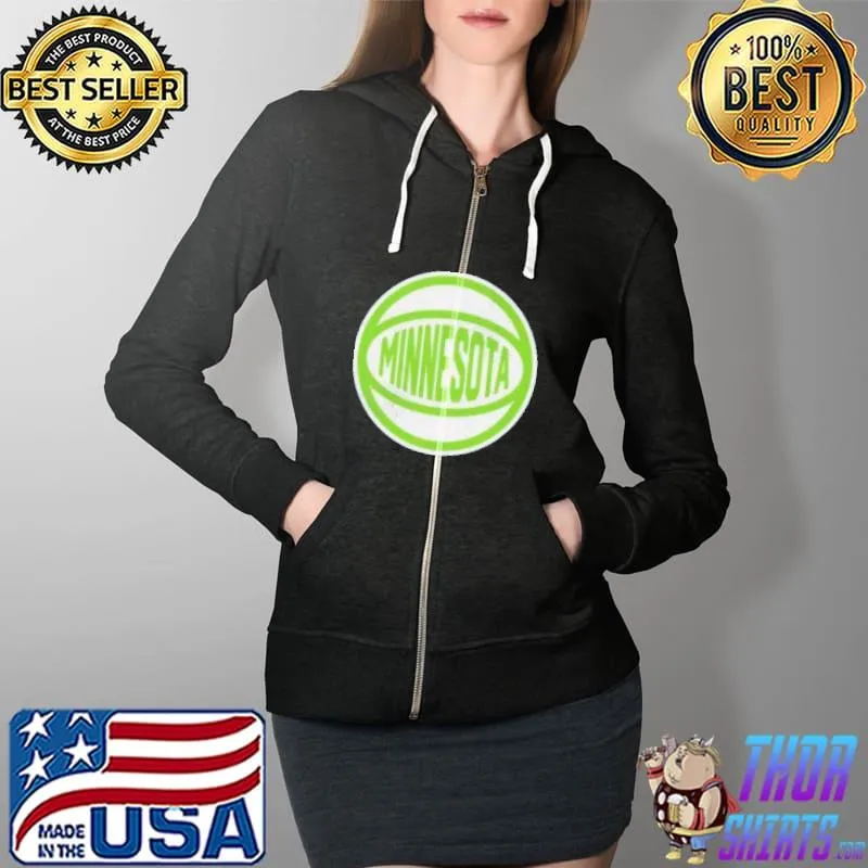Minnesota Vintage Inspired Retro Basketball Shirt Full Zip Hooded