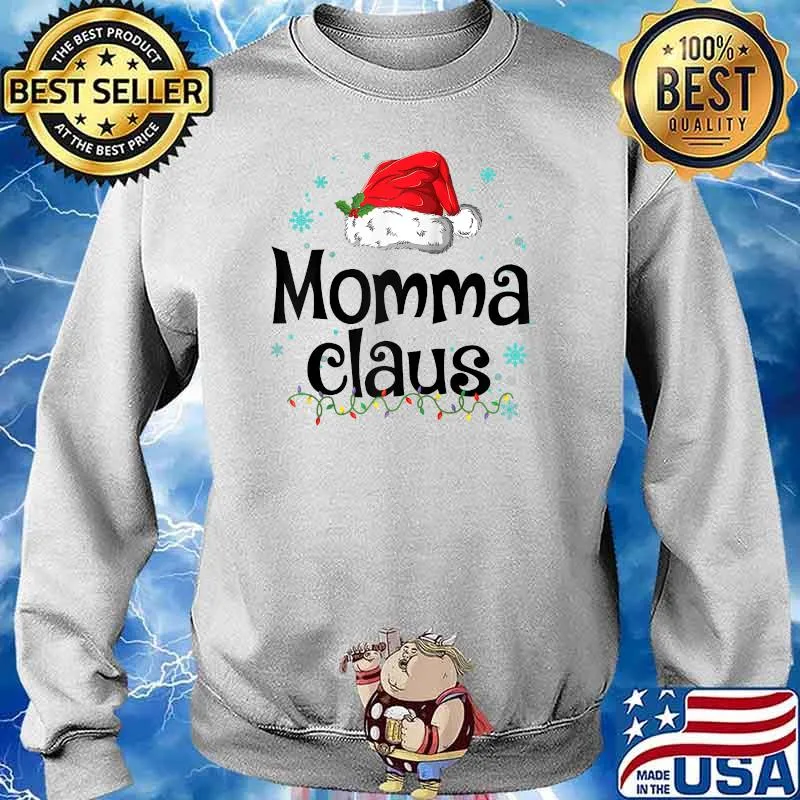 Momma Claus Shirt Christmas Pajama Family Matching Xmas Raglan Baseball T-s Sweater