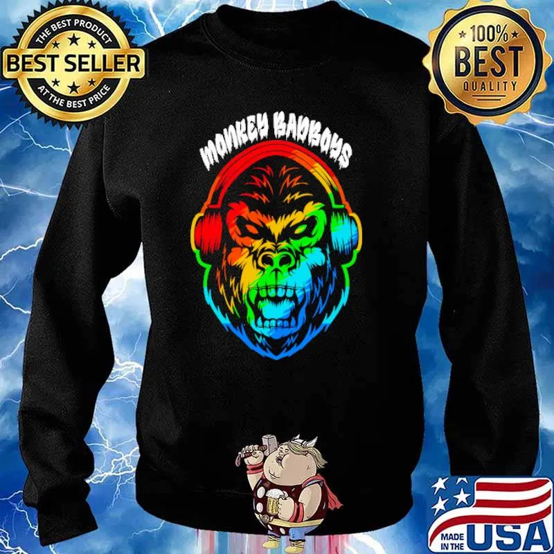 Monkey badboys headphone music lgbt s Sweater