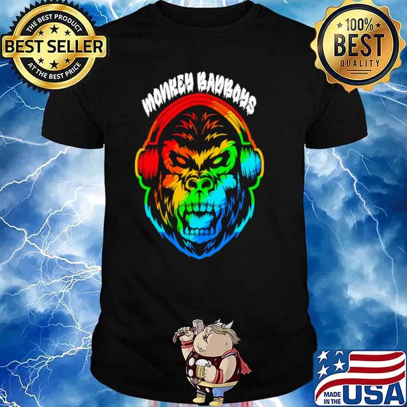 Monkey badboys headphone music lgbt shirt