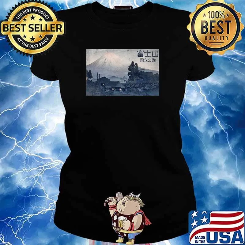 Mt Fuji cyberpunk art japanese T-Shirt Ladies tee