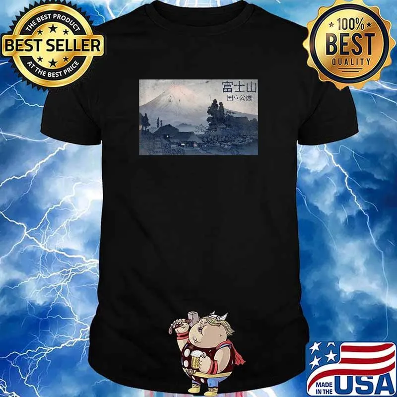 Mt Fuji cyberpunk art japanese T-Shirt