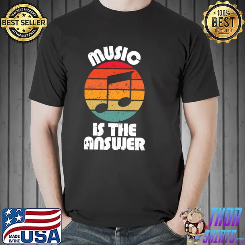 Music is the Answer - Distressed Sunset T-Shirt Unisex