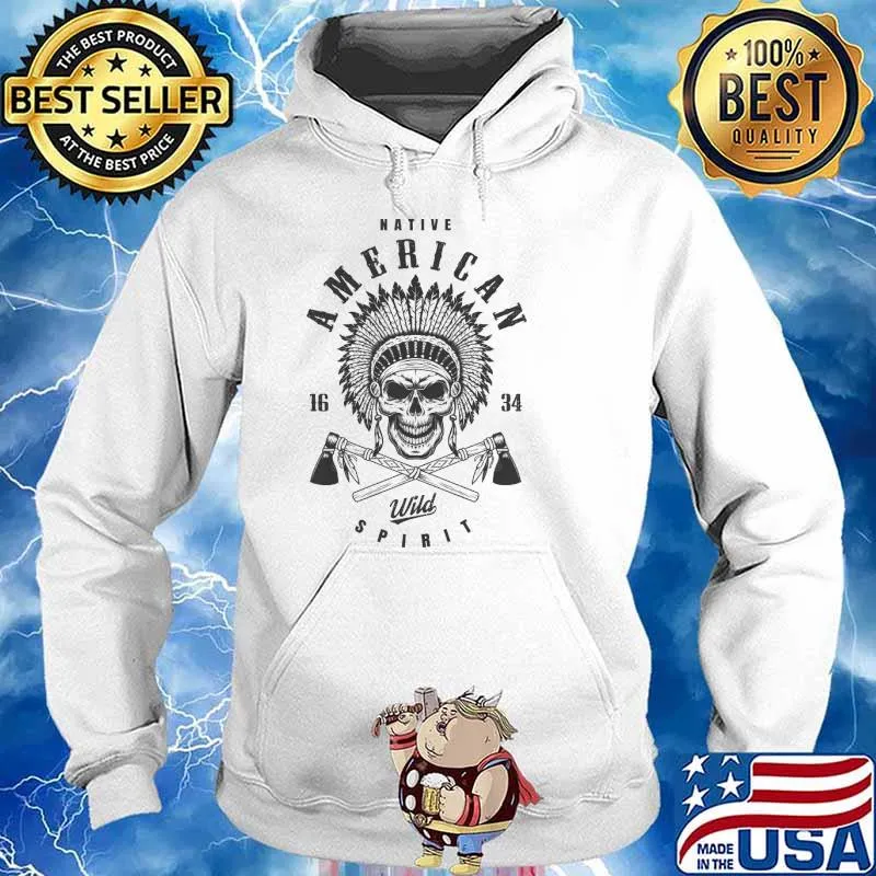Native American Wild Spirit Cherokee Apache Indigenous American Design Gift Skull s Hoodie