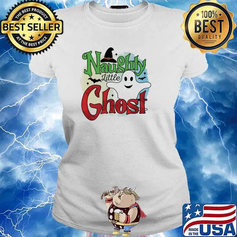 Naughty Little Ghost Boo Halloween Shirt Ladies tee