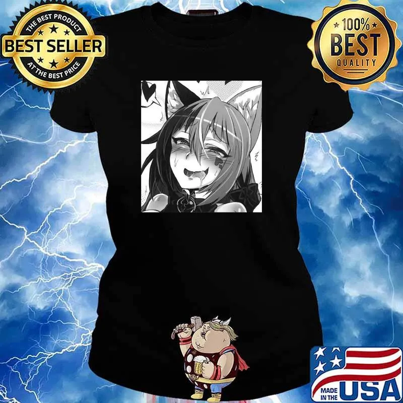 Neko Girl Cosplay Anime Girl Kawaii Otaku Aesthetic Japanese T-Shirt Ladies tee