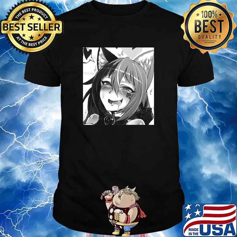 Neko Girl Cosplay Anime Girl Kawaii Otaku Aesthetic Japanese T-Shirt