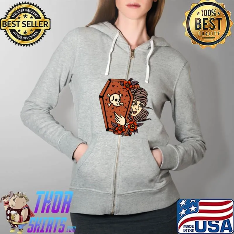 Never Better Skeleton Classic T-Shirt Full Zip Hooded