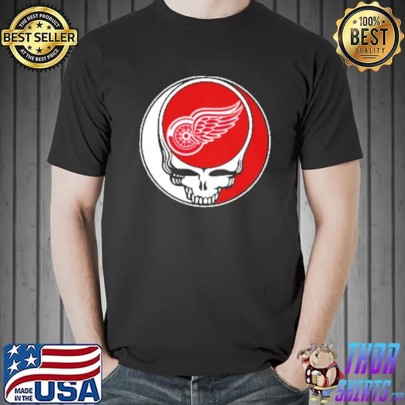 NHL Team Detroit Red Wings x Grateful Dead Logo Band Shirts Unisex