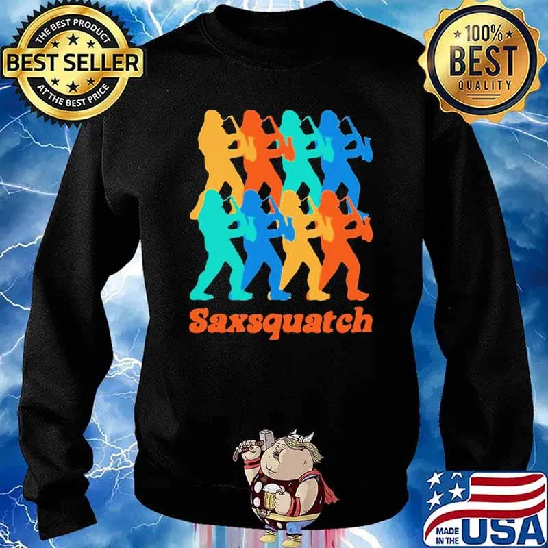 Nice Saxsquatch Big Foot Shirt Sweater