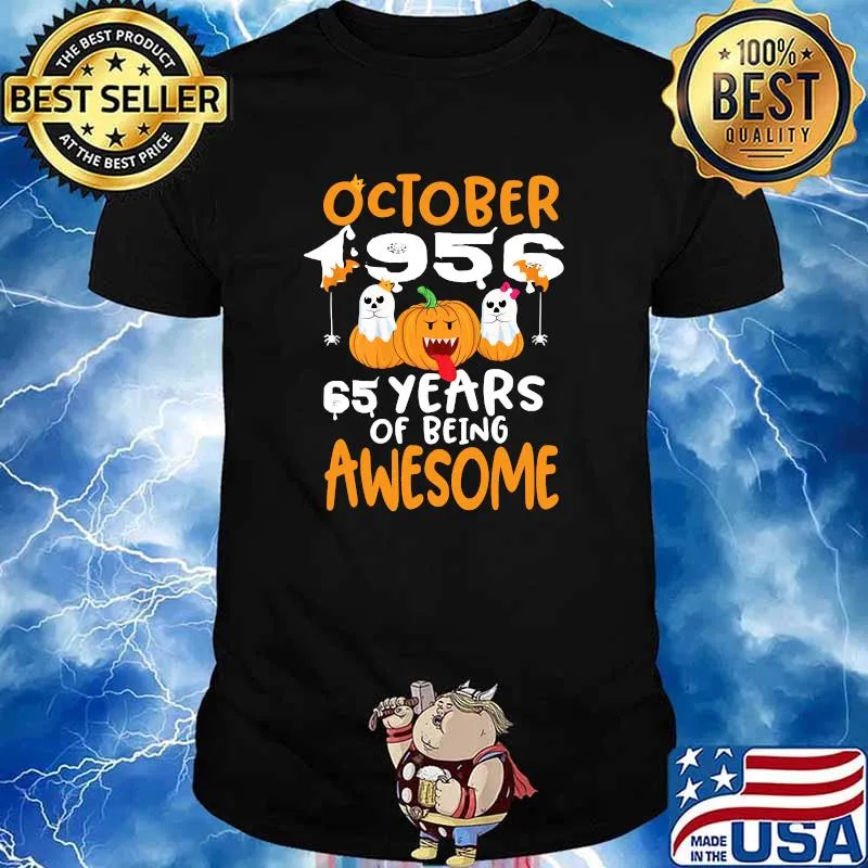 October 1956 65 Years Of Being Awesome 65th Birthday T-Shirt