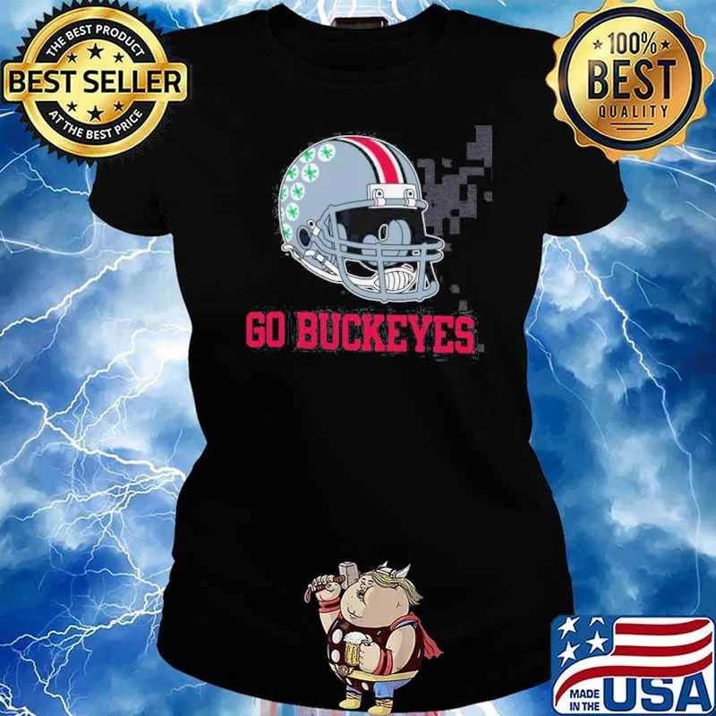 Ohio State Buckeyes Go Buckeyes Helmet Shirt Ladies tee