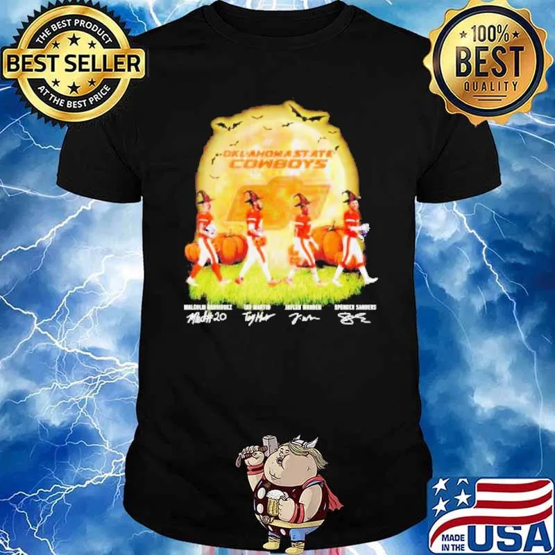 Oklahoma State Cowboys Halloween signatures shirt