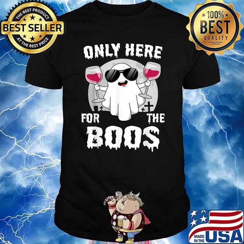 Only Here For The Boos Cute Ghost Funny Halloween Women T-Shirt