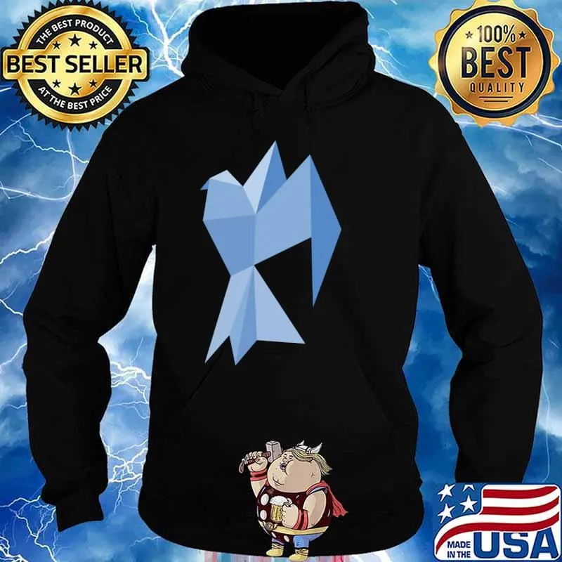 Origami azure bird T-Shirt Hoodie