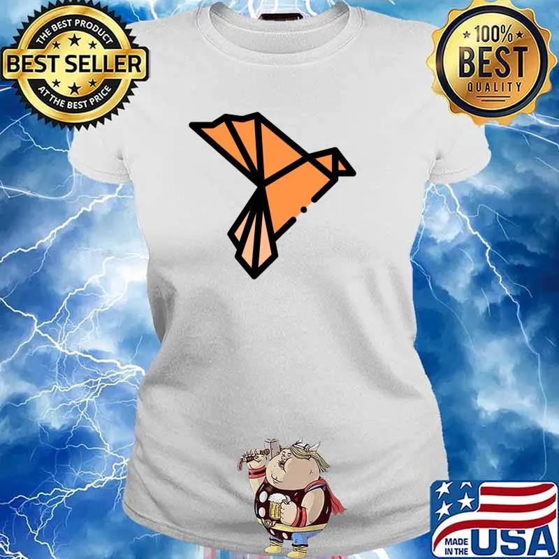 Origami orange bird T-Shirt Ladies tee