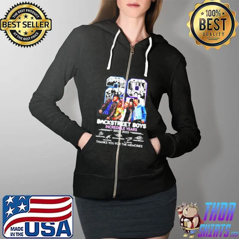 Original backstreet Boys incredible years 1993 2022 thank you for the memories s Full Zip Hooded