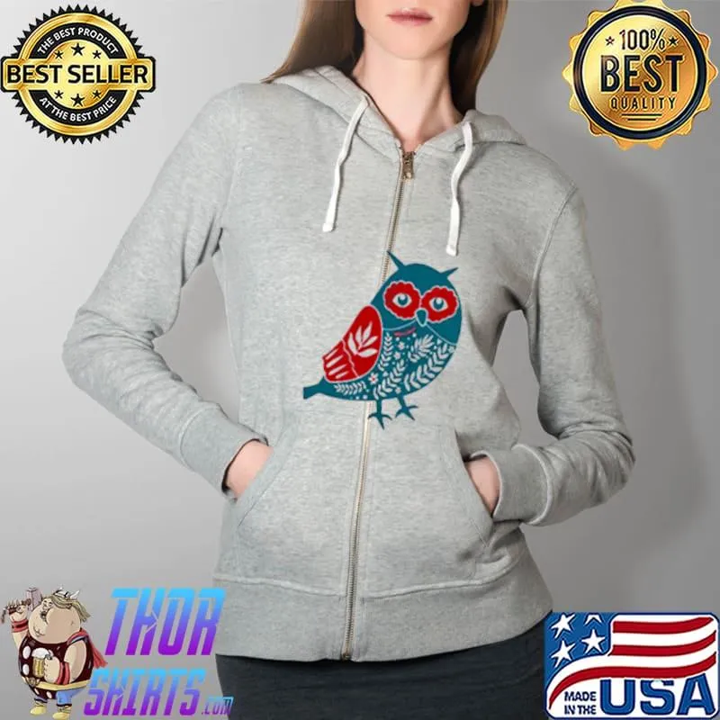 Owl Christmas Angel Shirt Full Zip Hooded