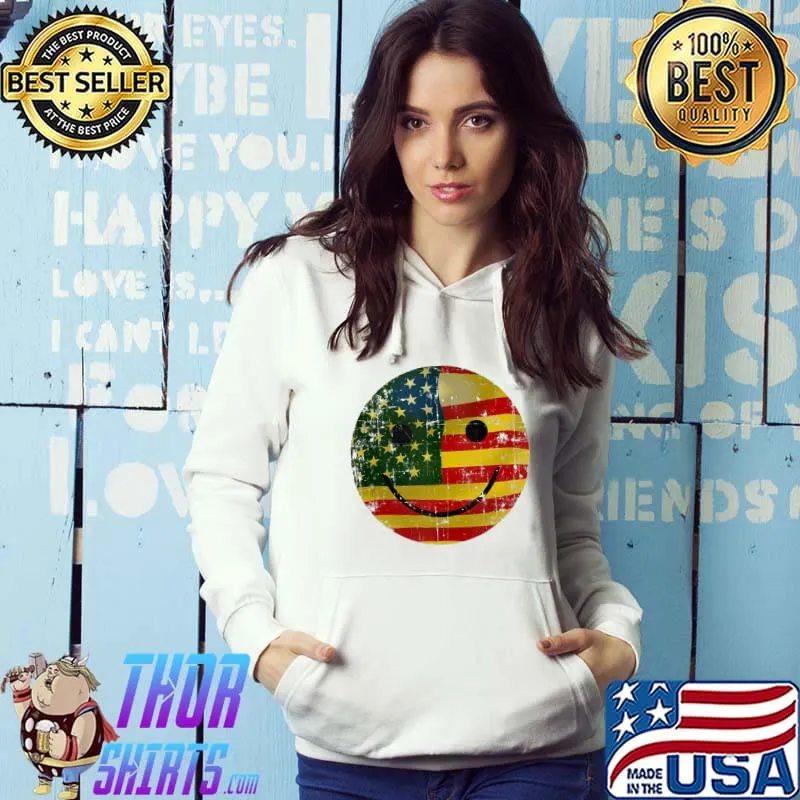 Patriotic Smiley Face Usa Flag 4Th Of July Shirt