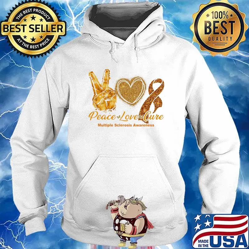 Peace Love Cure Multiple Sclerosis Awareness Shirt Hoodie