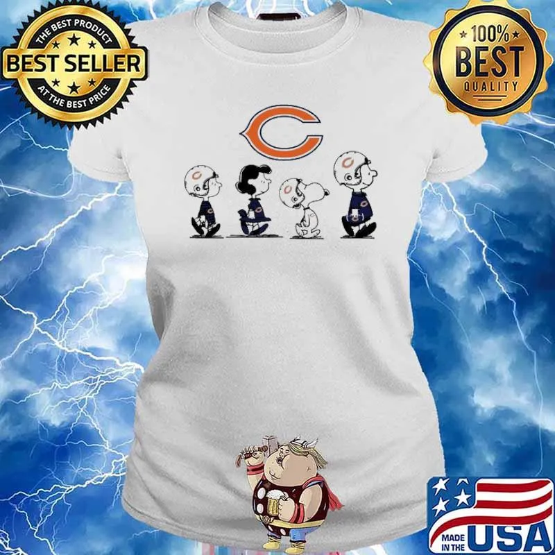 Peanuts Chicago Snoopy and Charlie Brown playing football s Ladies tee