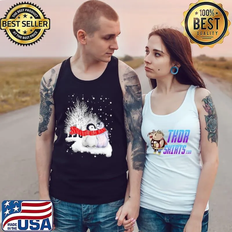 Penguin Couple Under The Snow Christmas Shirt Tank Top