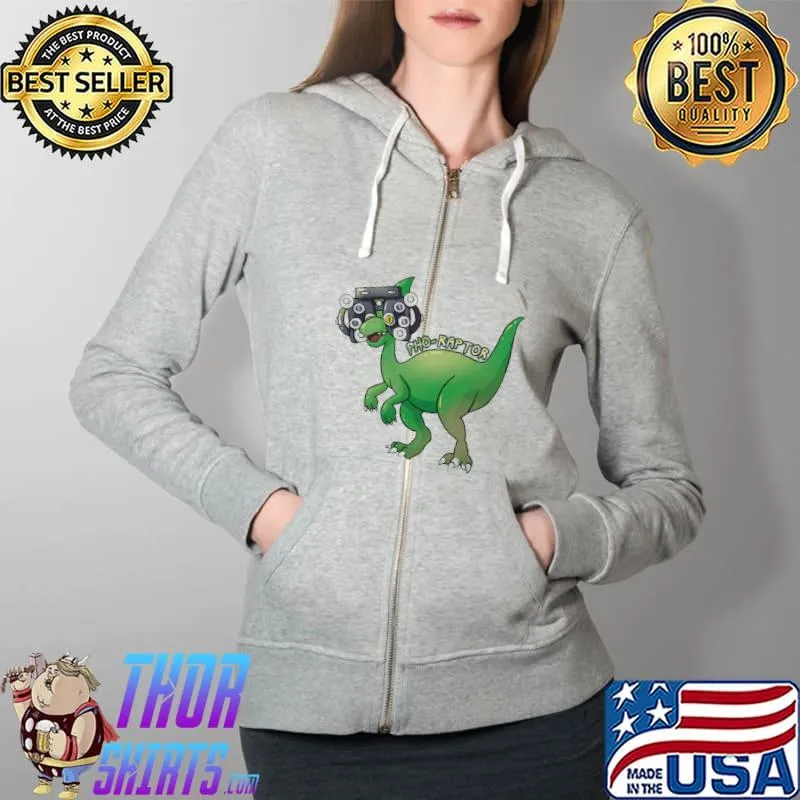 Pho Raptor Dinosaur Shirt Full Zip Hooded
